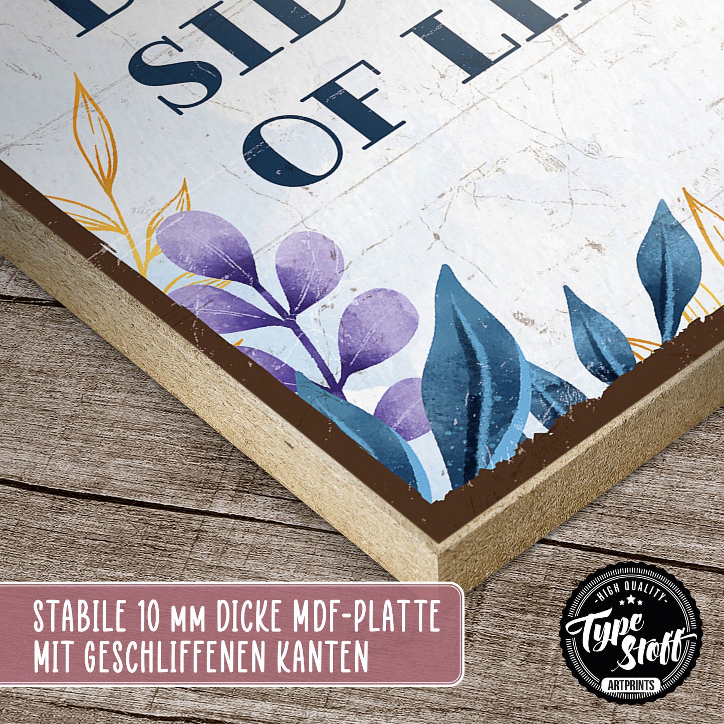 Holzschild mit Spruch - Look on the bright side of life – HS-GH-00926
