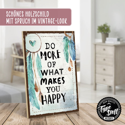 Holzschild mit Spruch - Hygge mach was dich flücklich macht – HS-GH-00934