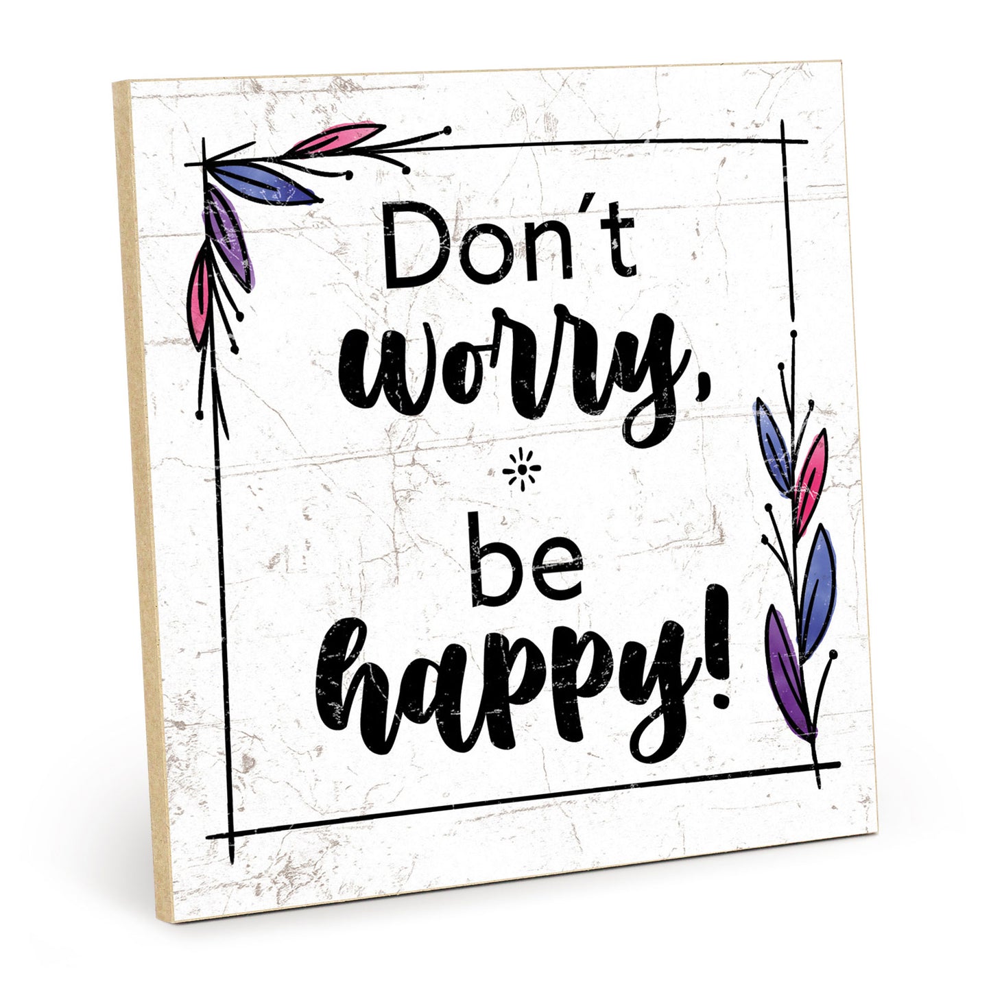 Holzschild mit Spruch - Hygge - Dont worry be happy – HS-QN-00942