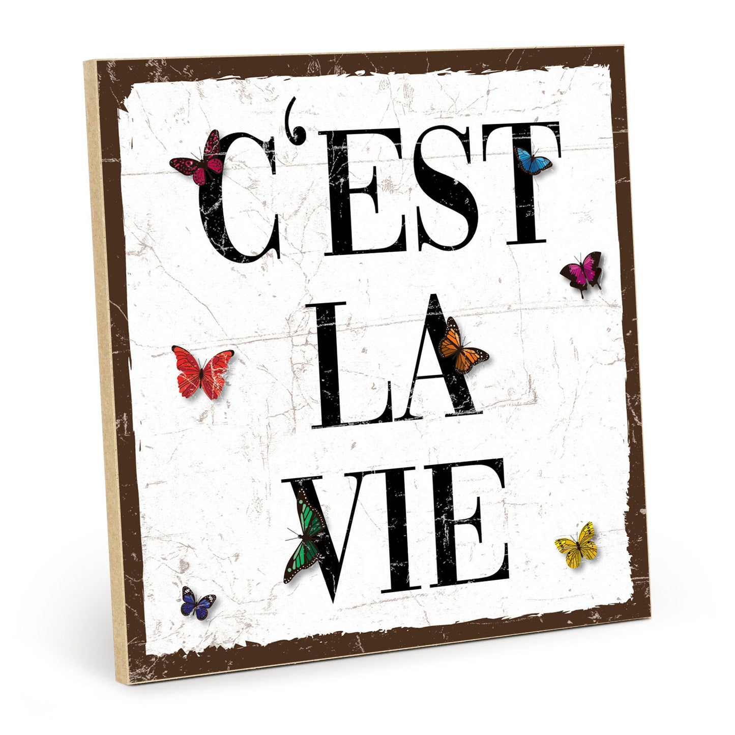 Holzschild mit Spruch - Hygge - Cest la vie - so ist Leben – HS-QN-00961