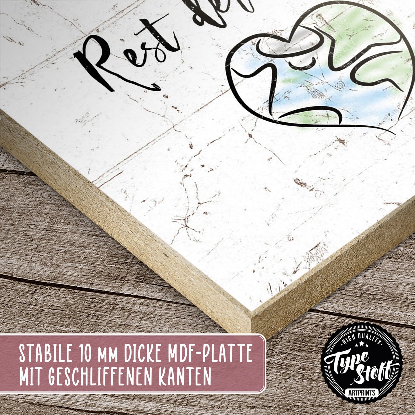 Holzschild mit Spruch - Liebe - Wir gegen den Rest der Welt – HS-GH-00973