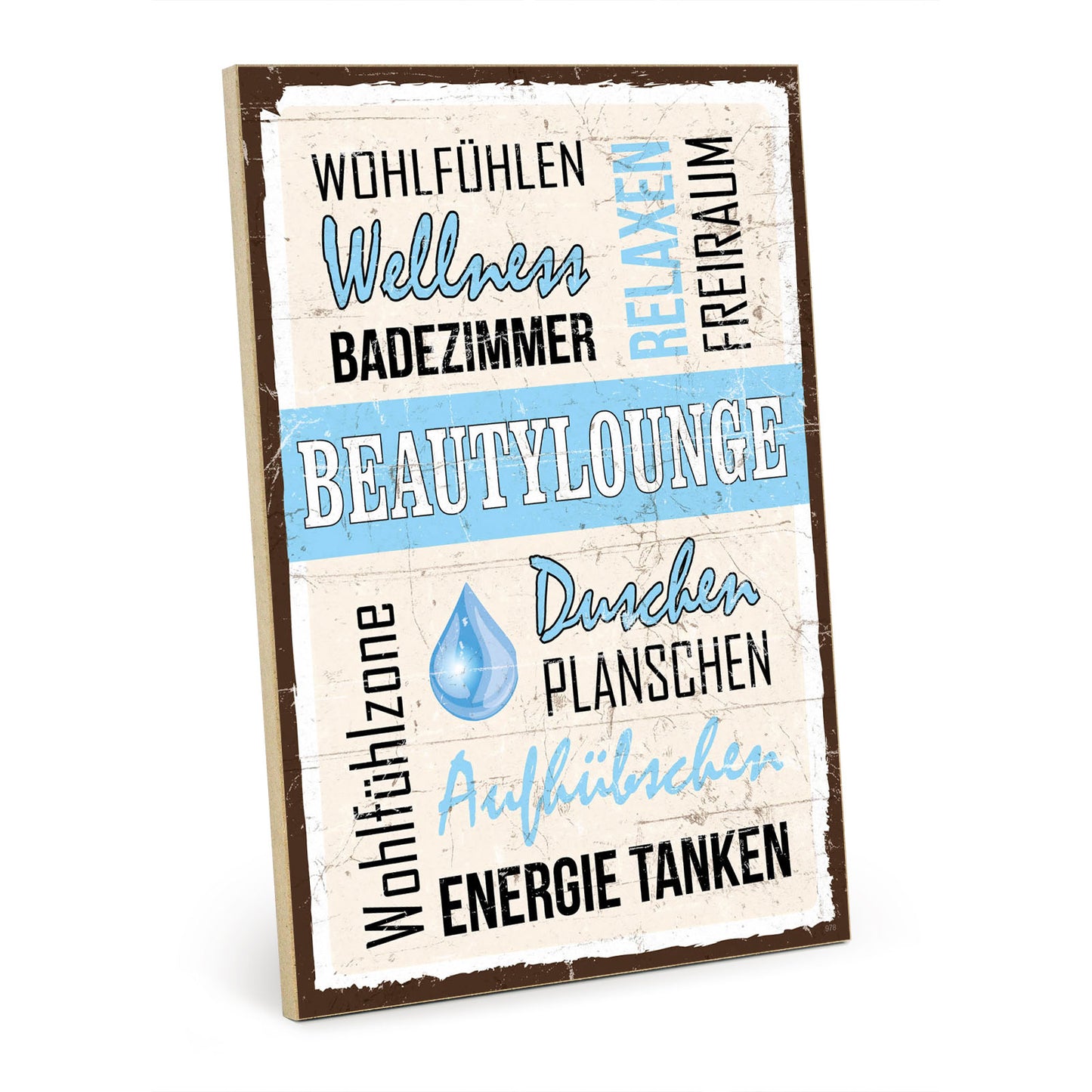 Holzschild mit Spruch - Badezimmer - Beautylaunch – HS-GH-00978