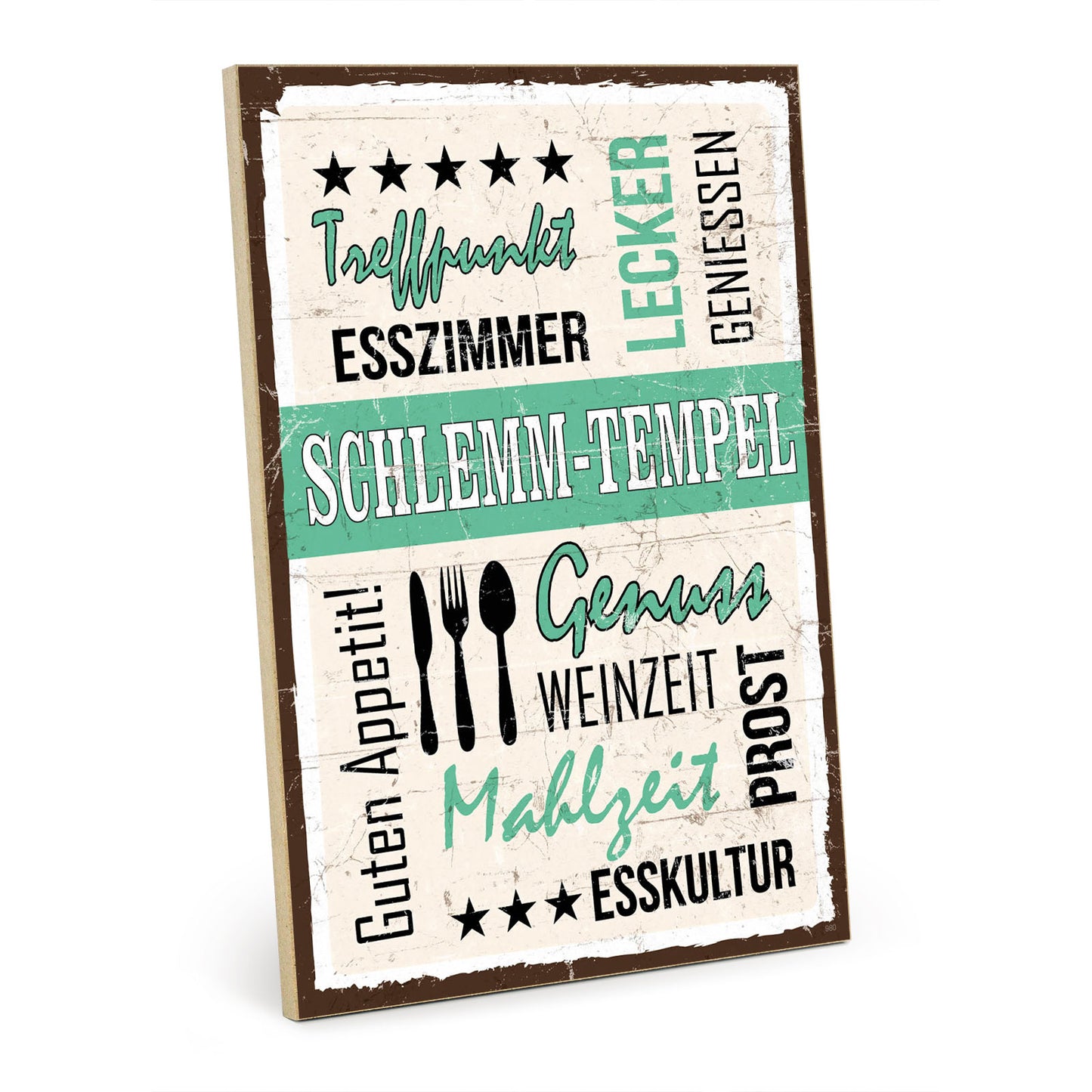Holzschild mit Spruch - Küche - Schlemmtempel – HS-GH-00980