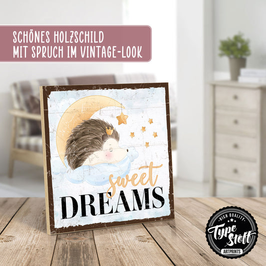 Holzschild mit Spruch - Schlafen - Sweet drams – HS-QN-01004