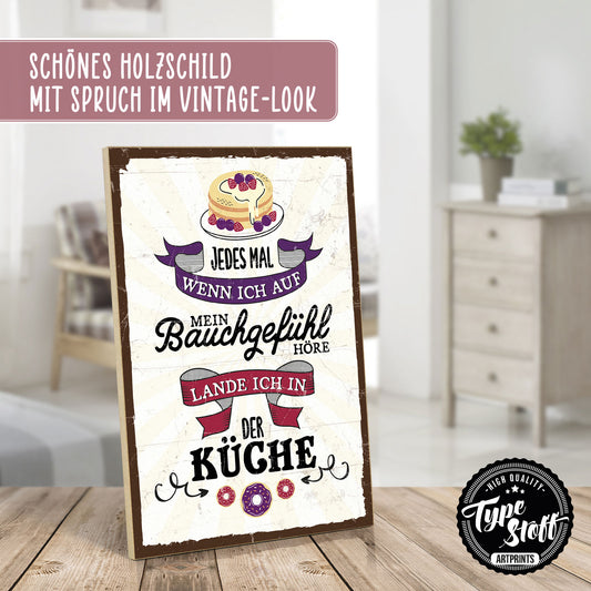 Holzschild mit Spruch - Küche - Bauchgefühl – HS-GH-01007