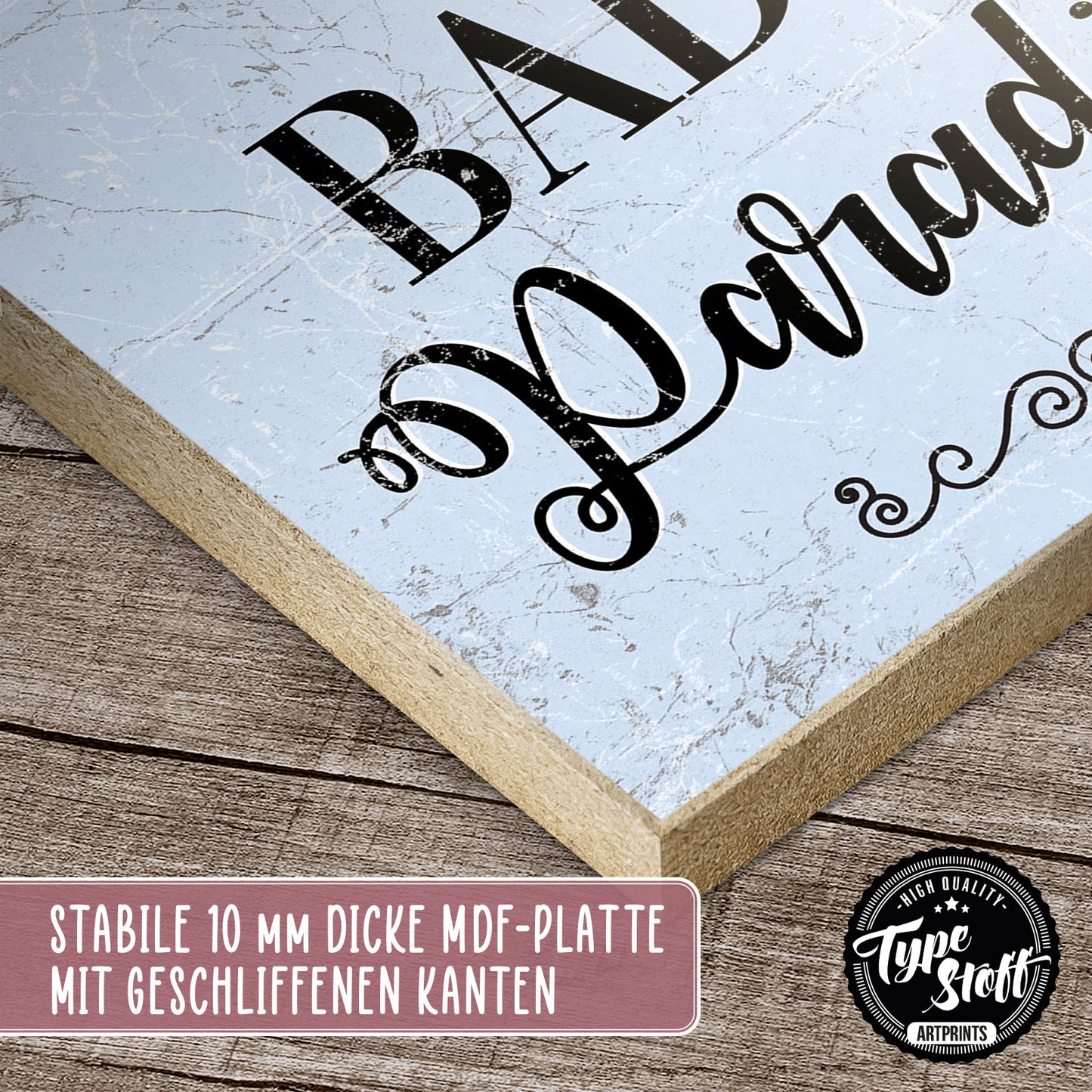 Holzschild mit Spruch - Badezimmer Badeparadies – HS-QN-01008