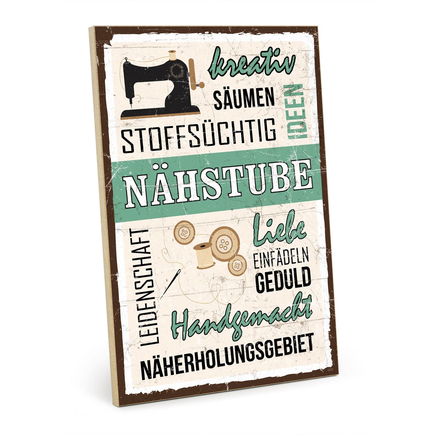 Holzschild mit Spruch - Nähen - Nähstube – HS-GH-01022
