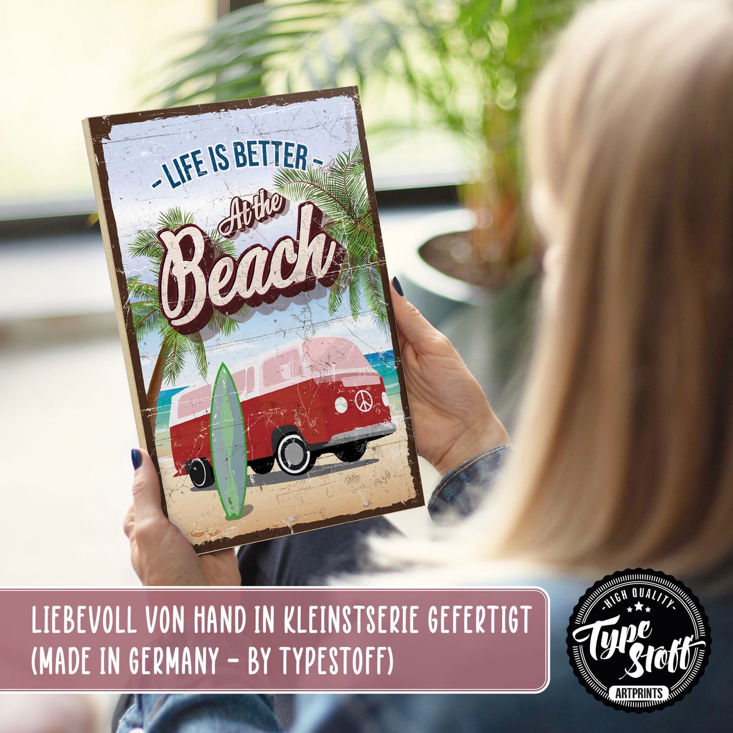 Holzschild mit Spruch - Life is better at the beach – HS-GH-01043