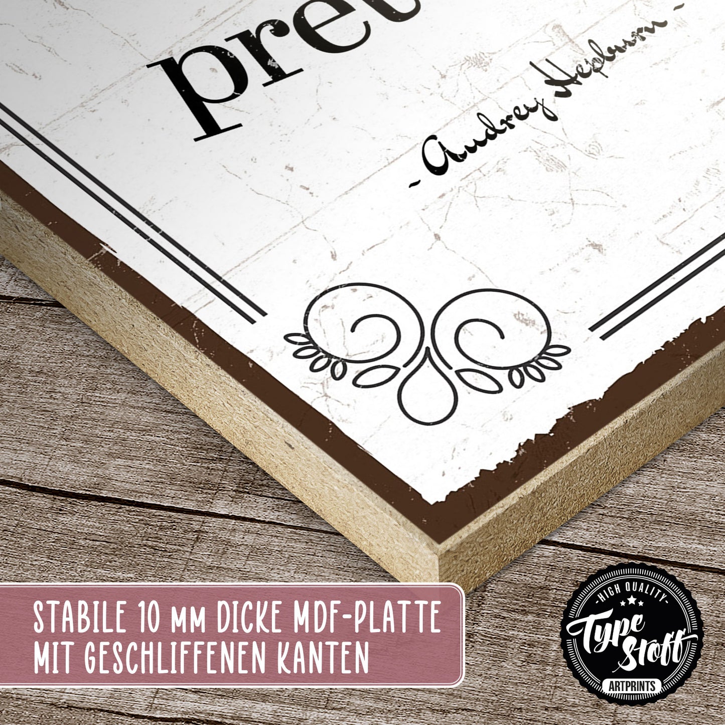 Holzschild mit Spruch - Happy girls are the prettiest – HS-GH-01057