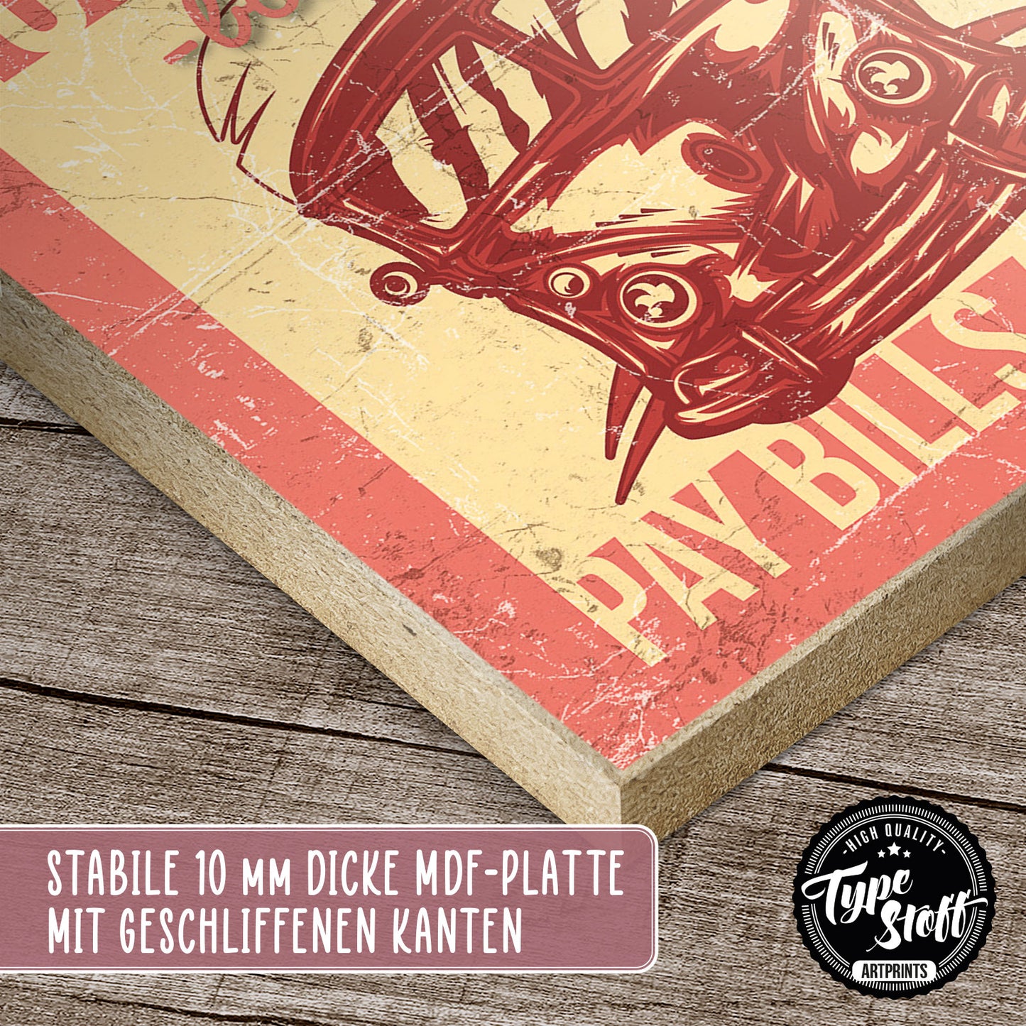 Holzschild mit Spruch - Hygge - Pay bills – HS-QN-01071