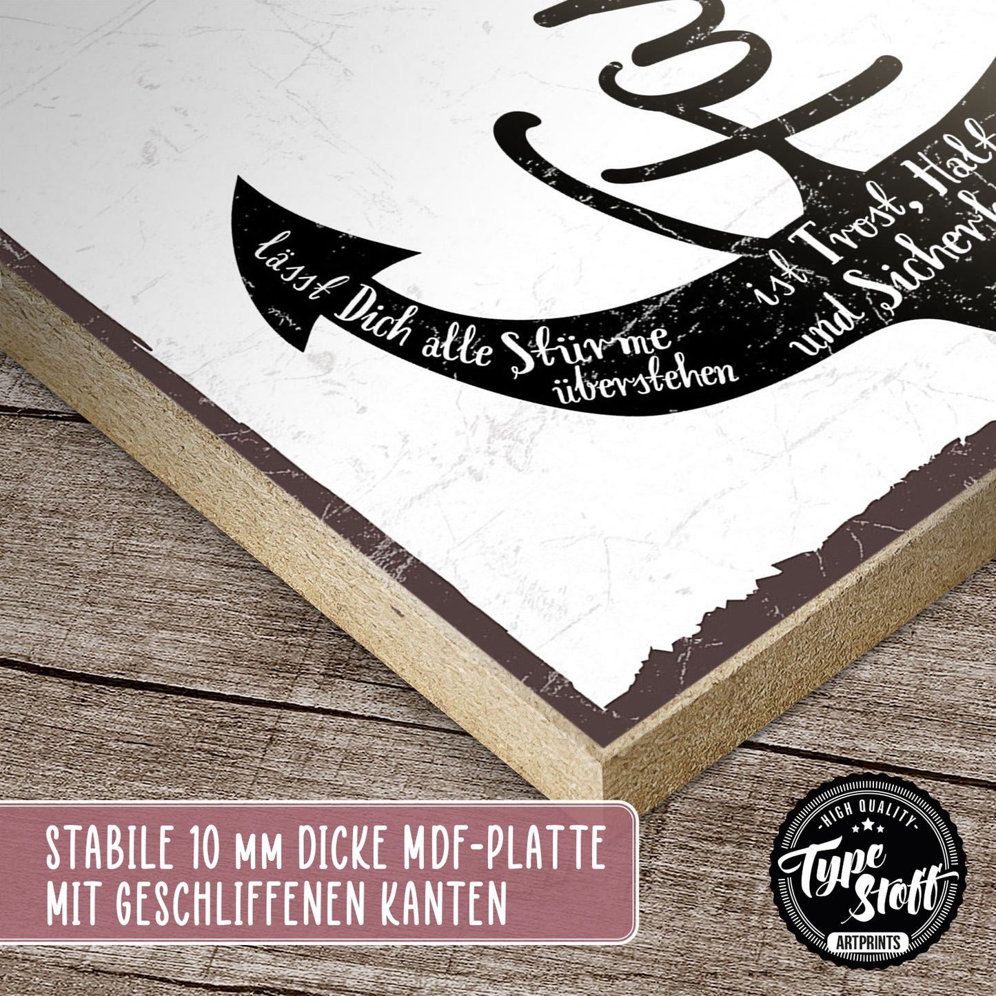 Holzschild mit Spruch - Familie gibt Schutz und Geborgenheit – HS-GH-01128