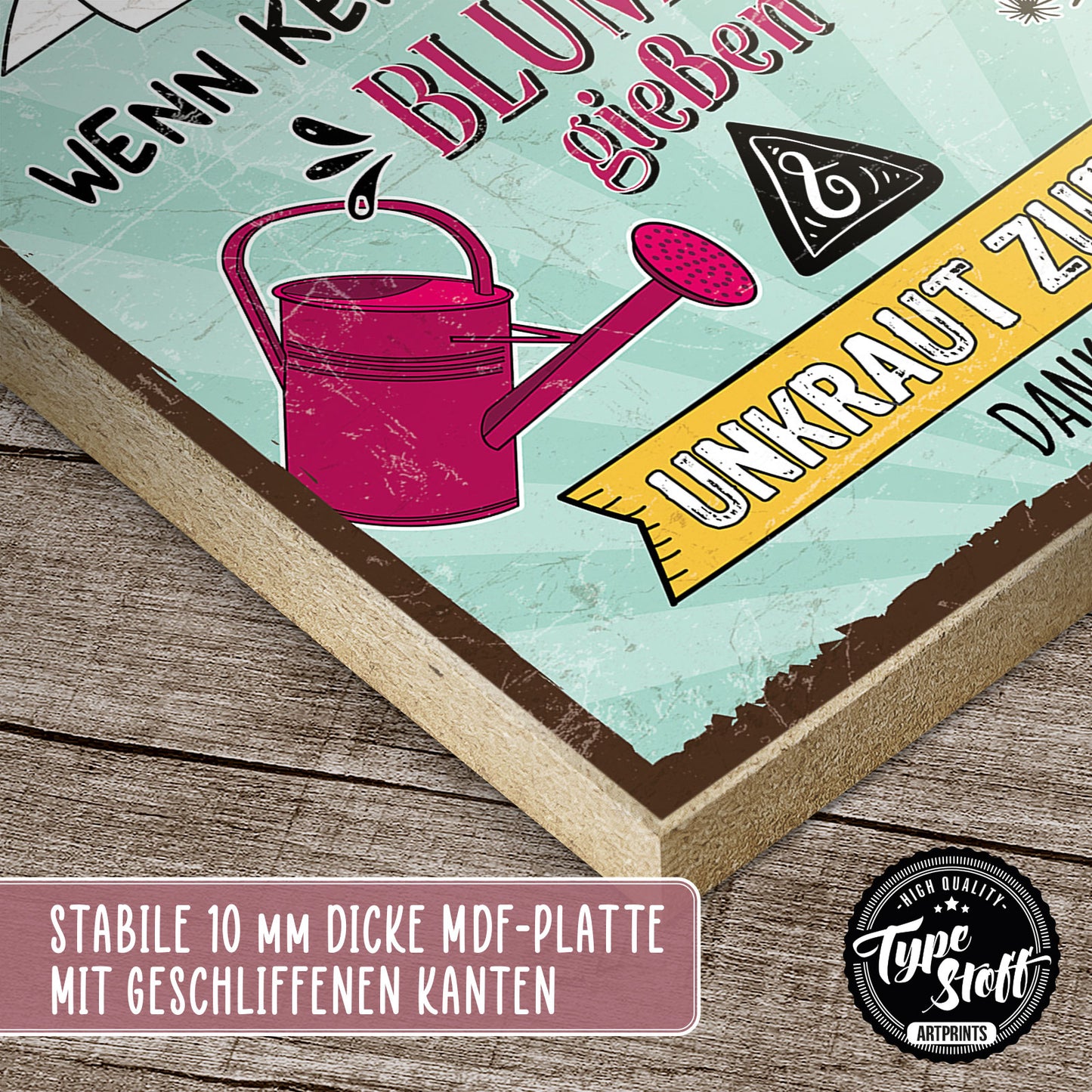 Holzschild mit Spruch - Garten - Bitte klingeln – HS-QN-01137