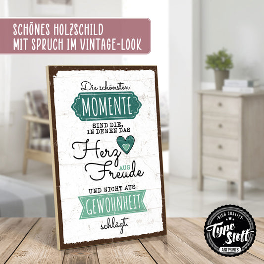 Holzschild mit Spruch - Herz aus Freude schlagen – HS-GH-01144