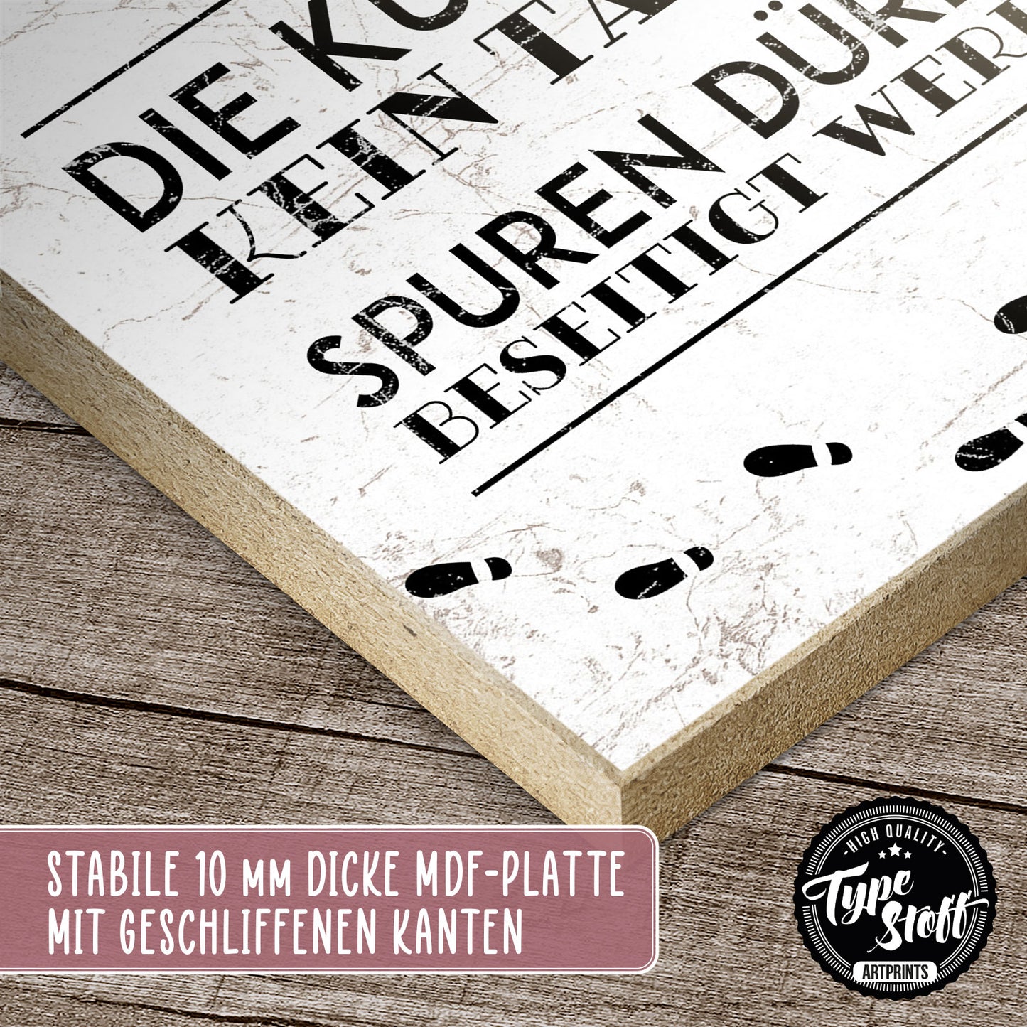 Holzschild mit Spruch - Die Küche ist kein Tatort – HS-QN-01148