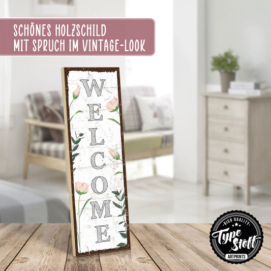 Holzschild mit Spruch - Zuhause - Welcome – HS-KH-01153