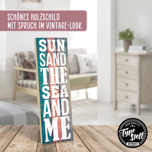 Holzschild mit Spruch - Urlaub - Sonne - Sand - Meer – HS-KH-01156