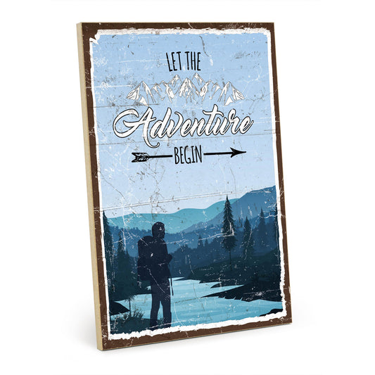 Holzschild mit Spruch - Hygge - Let the adventure begin – HS-GH-01162