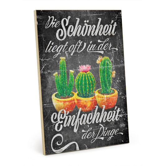Holzschild mit Spruch - Hygge - Schönheit - Einfachheit – HS-GH-01170