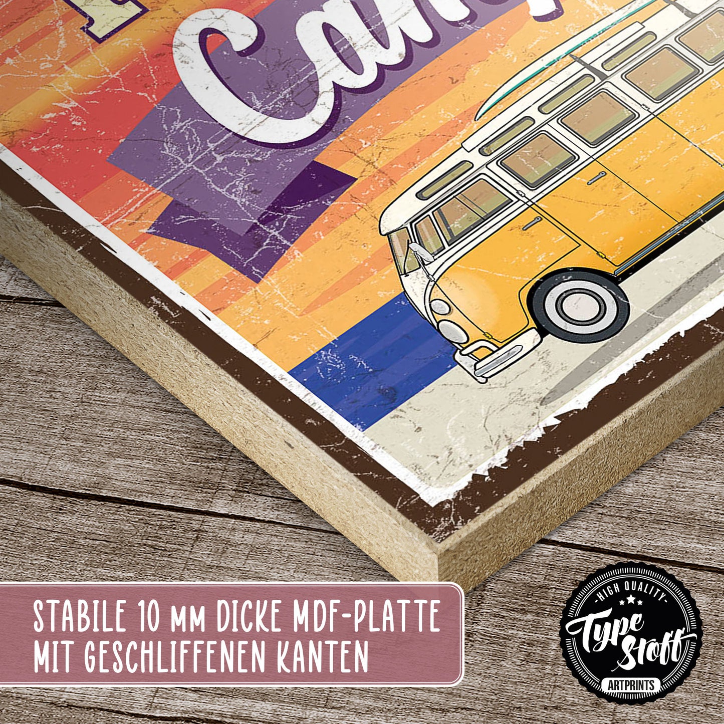 Holzschild mit Spruch - Camping - Yes we camp – HS-QN-01178