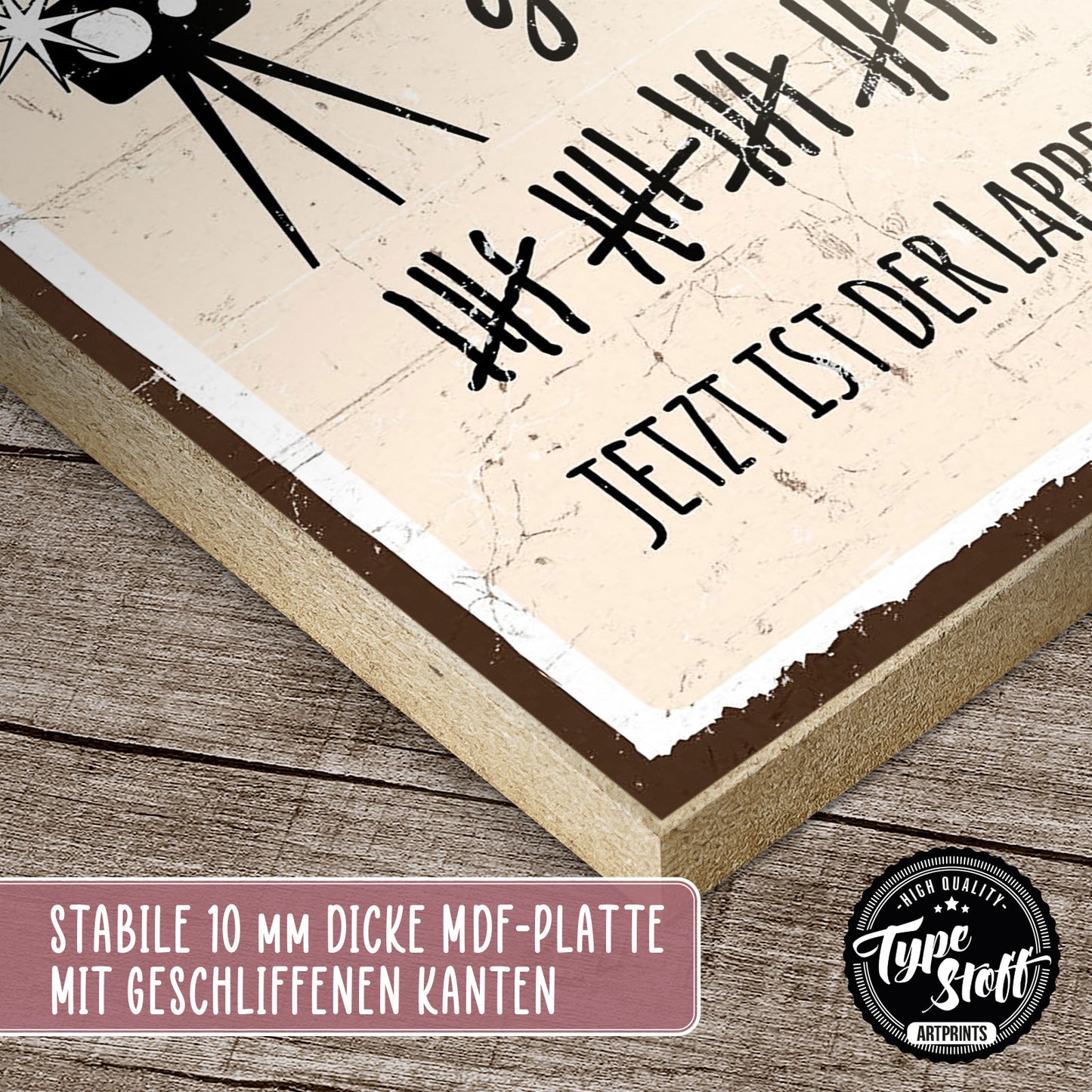 Holzschild mit Spruch - Ordnung - Eigentlich putzen - HS-GH-01179