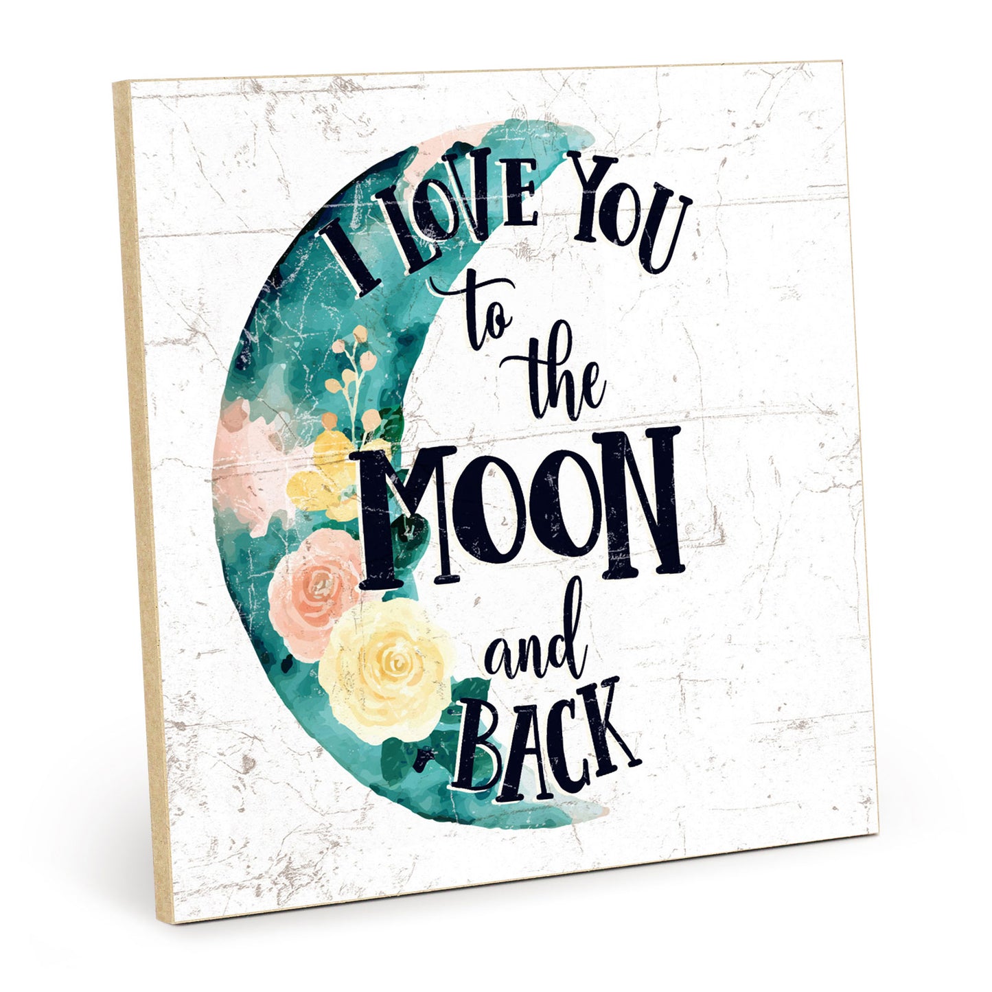 Holzschild mit Spruch - Liebe - I love you to the moon – HS-QN-01194