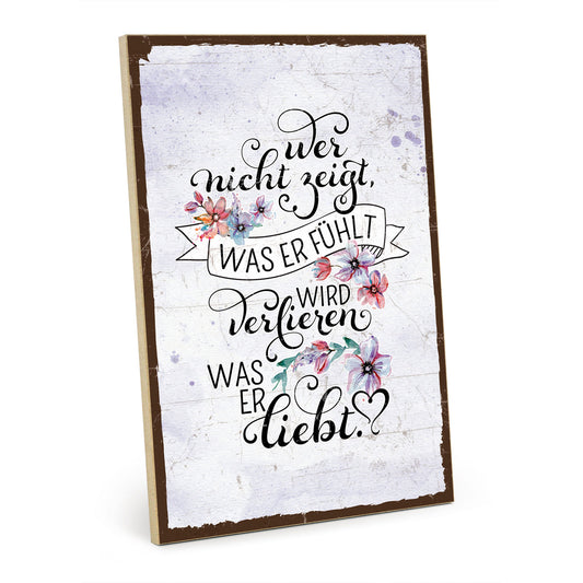 Holzschild mit Spruch - Hygge - Zeige was du fühlst - HS-GH-01200