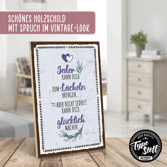 Holzschild mit Spruch - Hygge - Lächeln - Glück – HS-GH-01201