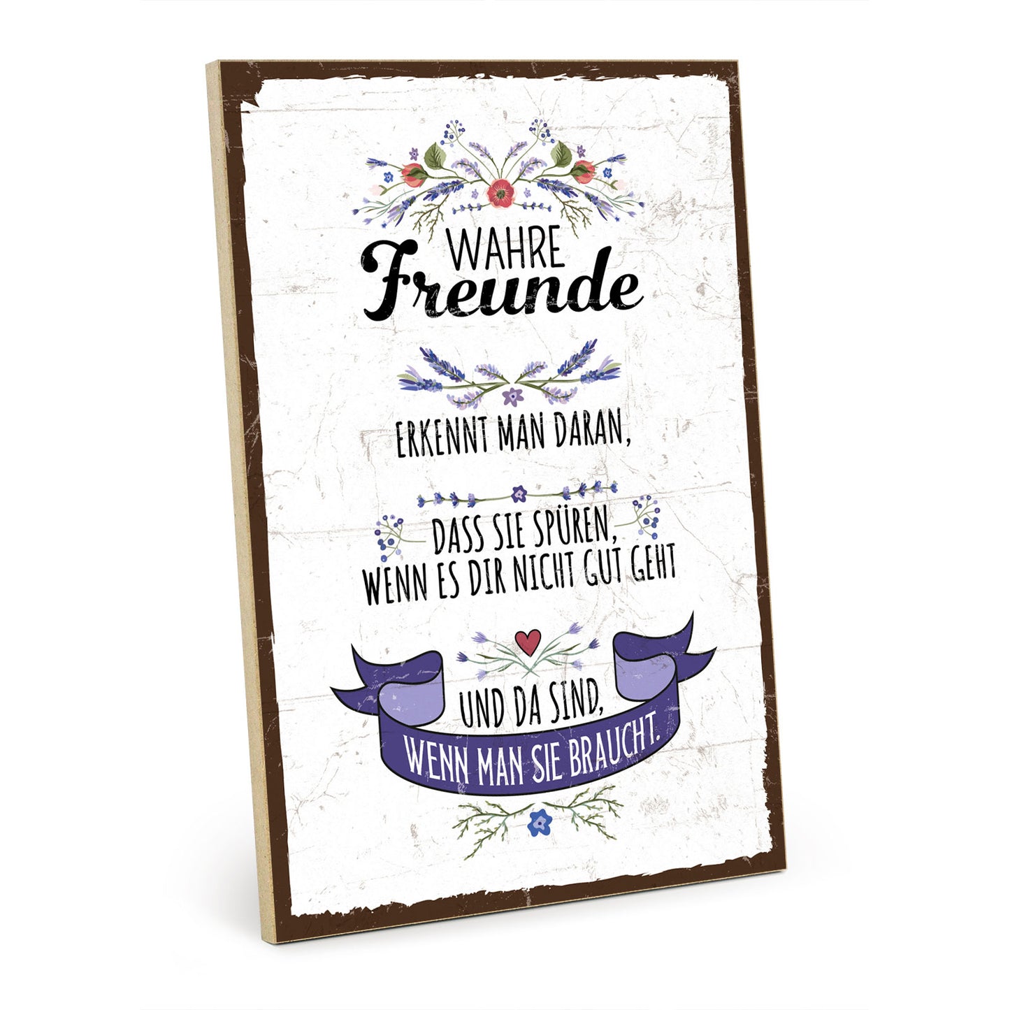 Holzschild mit Spruch - Freunde sind da wenn du sie brauchst – HS-GH-01206