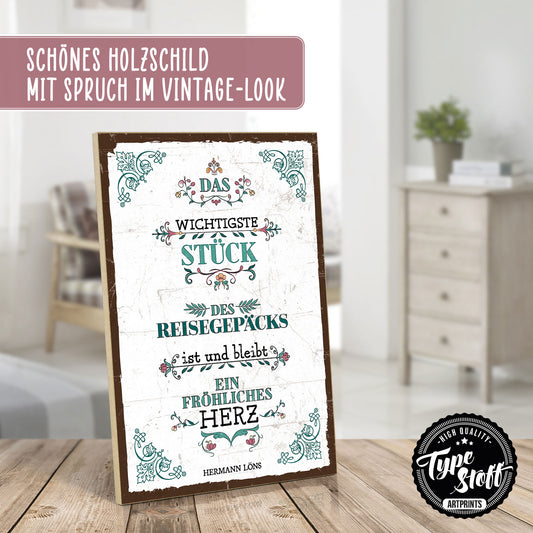 Holzschild mit Spruch - Hygge - ein fröhliches Herz – HS-GH-01209