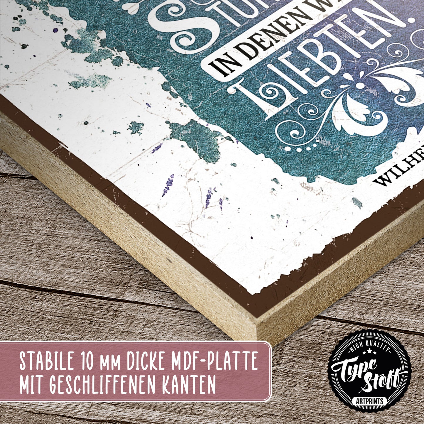 Holzschild mit Spruch - Liebe - Summe unseres Lebens – HS-GH-01213
