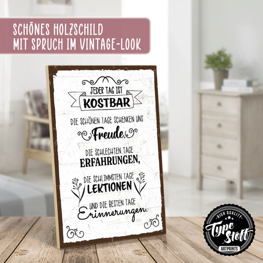 Holzschild mit Spruch - Hygge - Jeder Tag ist kostbar – HS-GH-01220