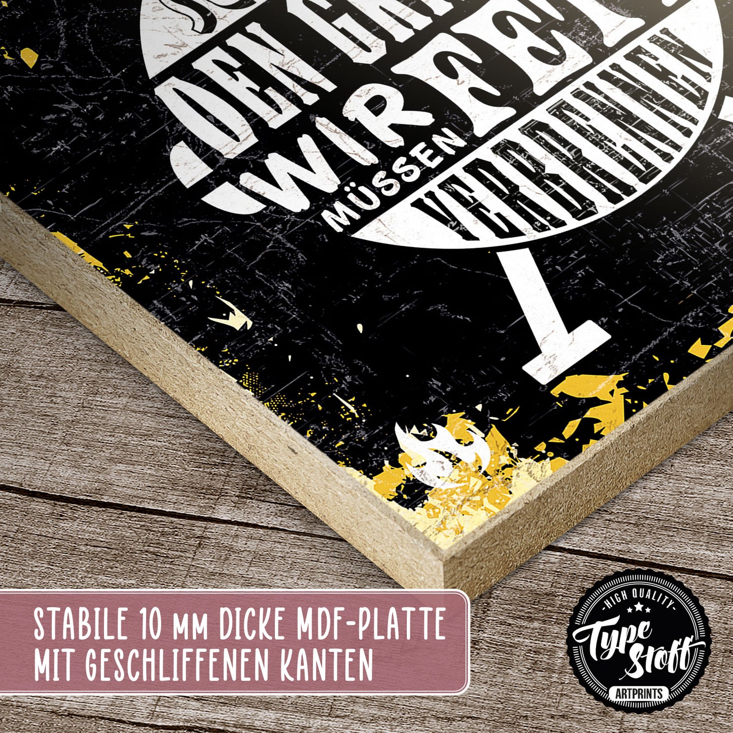 Holzschild mit Spruch - Grill anschneißen - Fett verbrennen – HS-QN-01224
