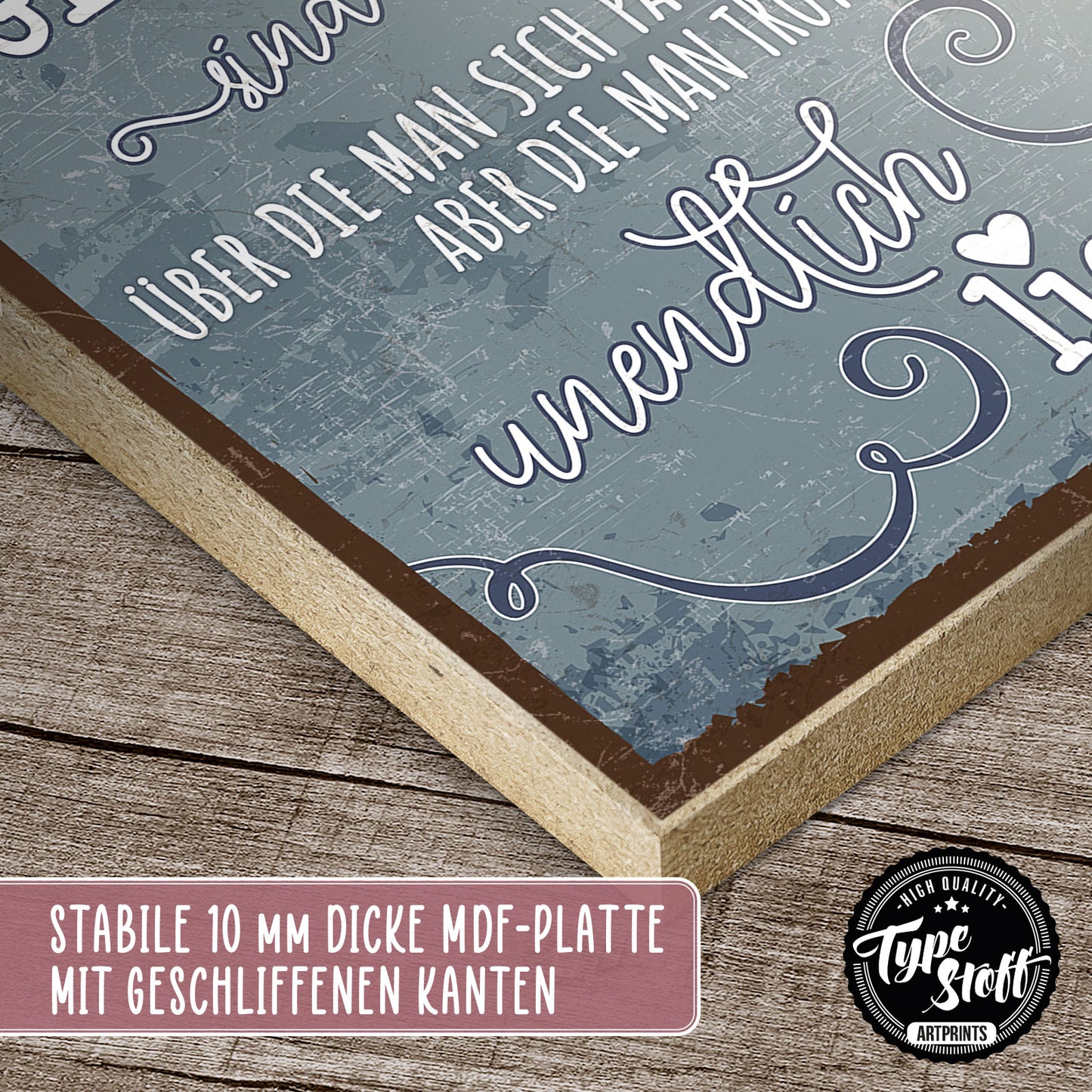 Holzschild mit Spruch - Geschwister - Aufregen - Lieben – HS-QN-01237