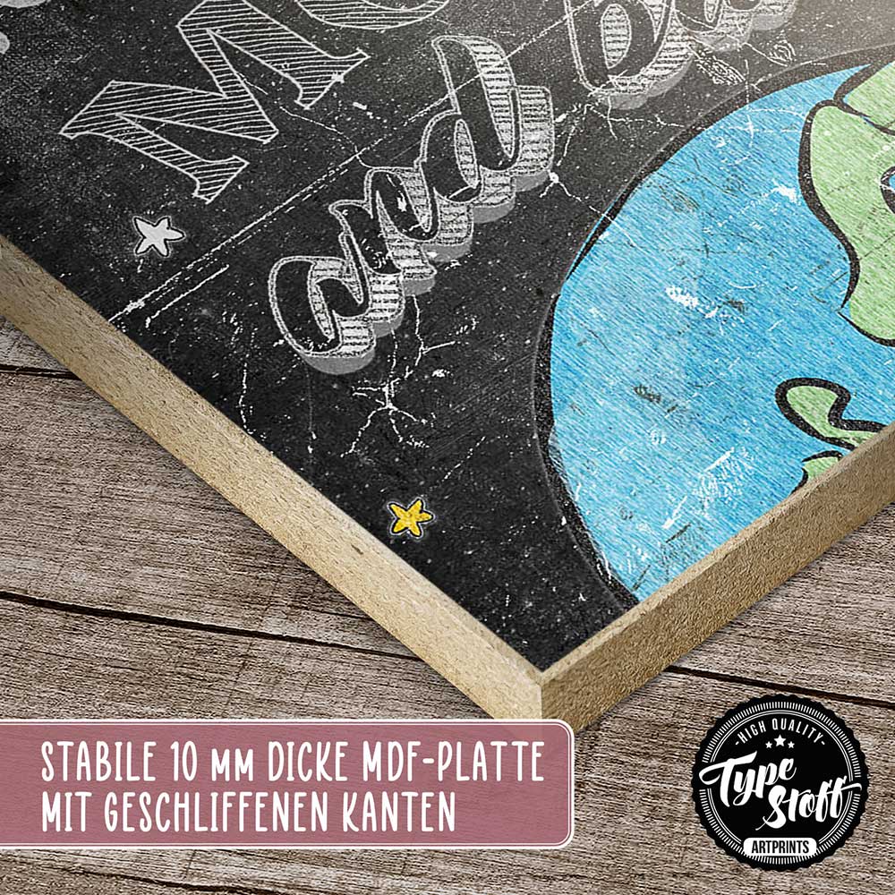 Holzschild mit Spruch - Liebe - Love you to the moon – HS-GH-01247