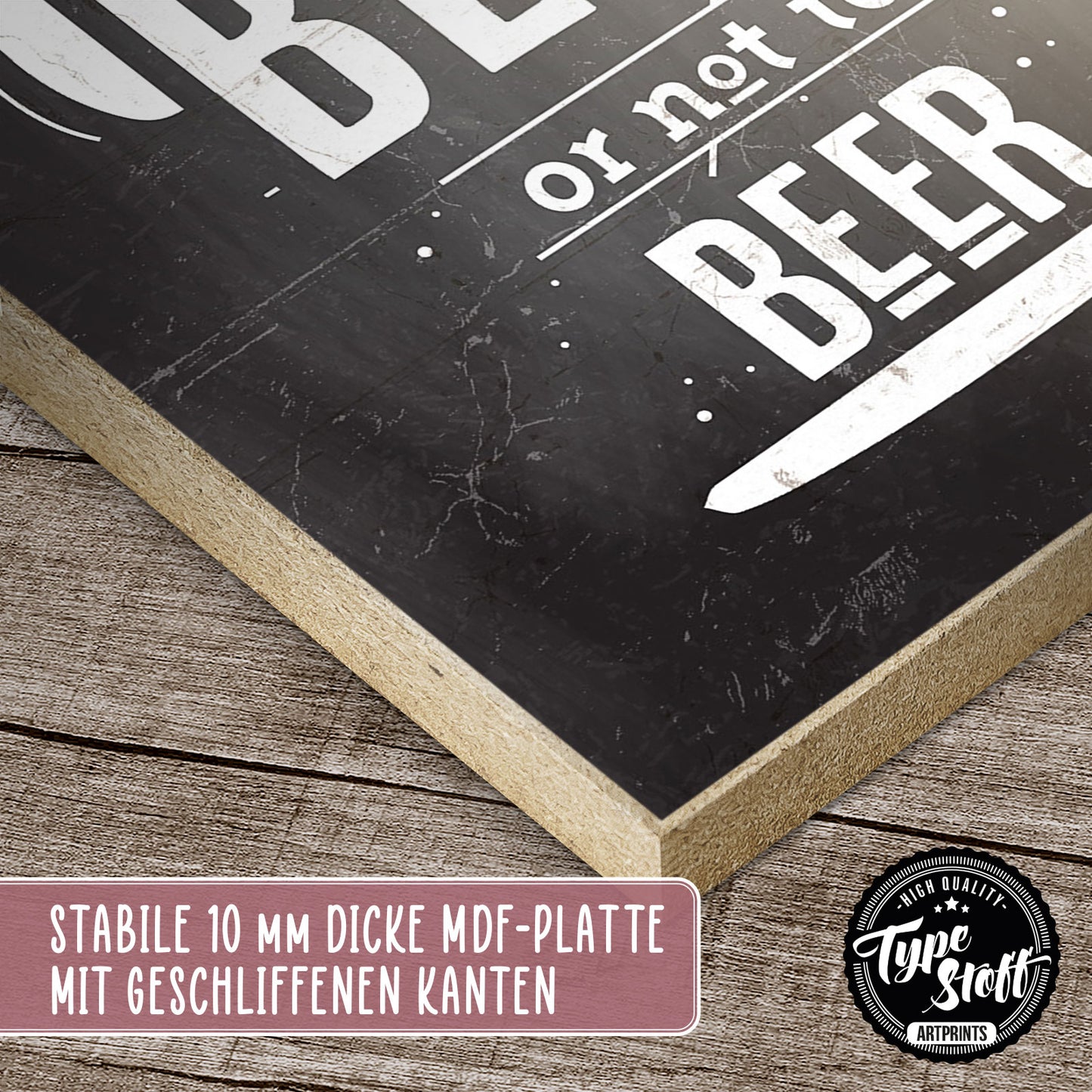 Holzschild mit Spruch - To beer or not to beer - HS-GH-01261