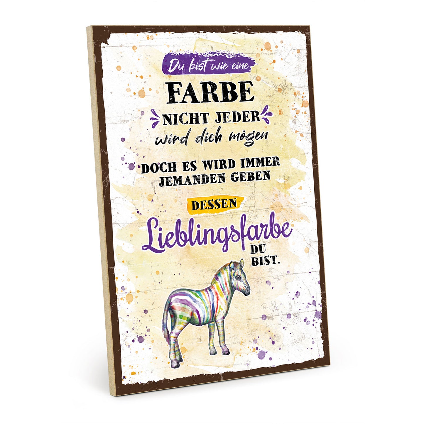 Holzschild mit Spruch - Liebe - Lieblingsfarbe – HS-GH-01263