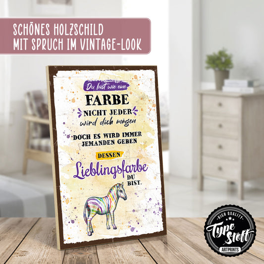 Holzschild mit Spruch - Liebe - Lieblingsfarbe – HS-GH-01263