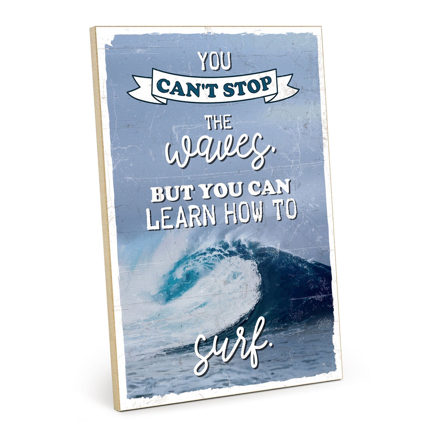 Holzschild mit Spruch - Motivation - Learn to surf – HS-GH-01264