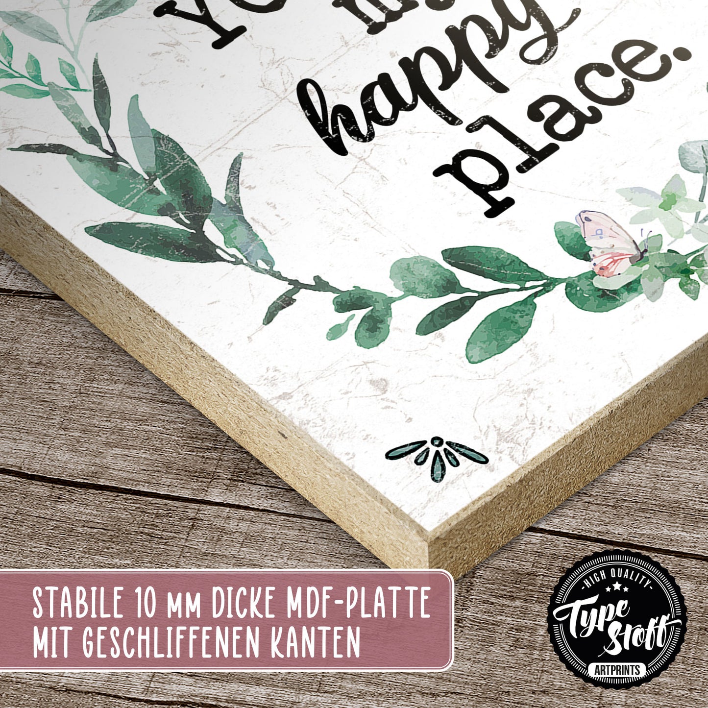 Holzschild mit Spruch - Liebe - you are my happy place – HS-QN-01274