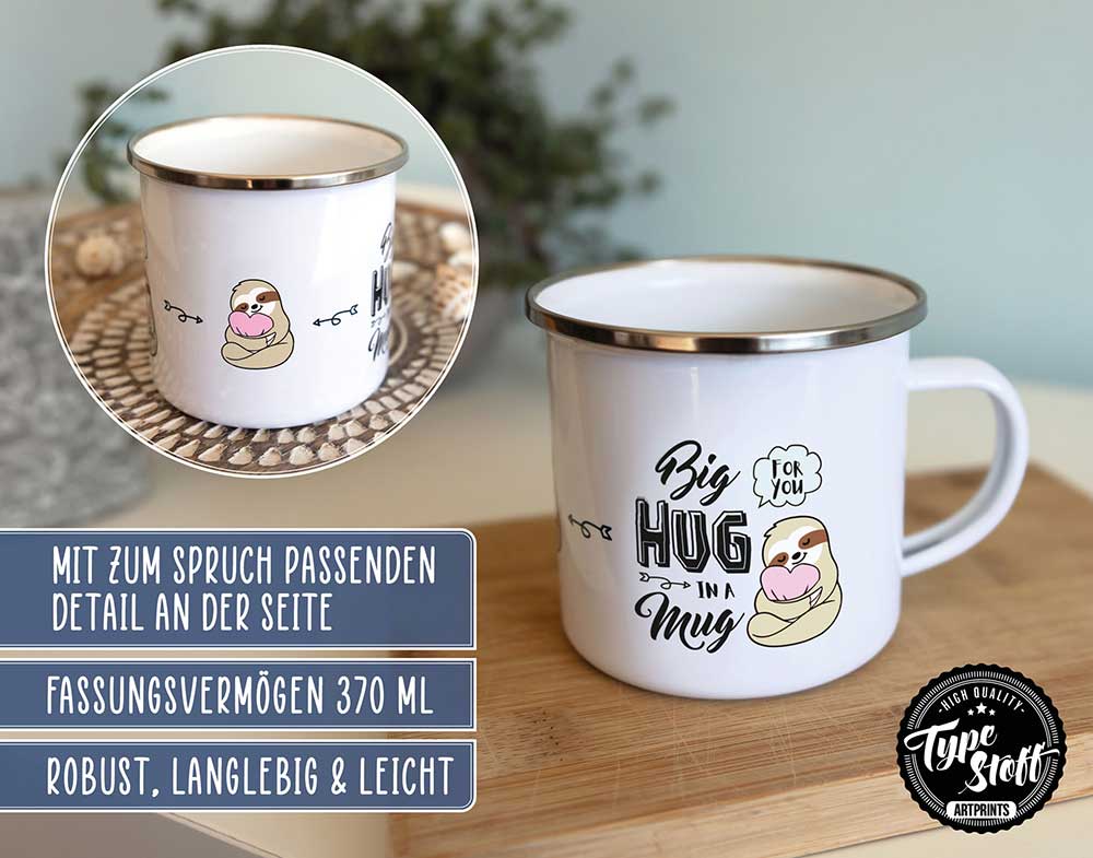 Emailletasse - Hygge - big hug in a mug - TS-01294