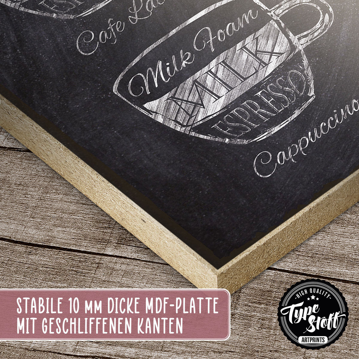 Holzschild mit Spruch - Coffee Menu - HS-01326-X