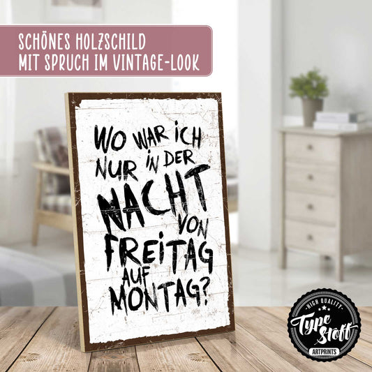 Holzschild mit Spruch - Party – HS-GH-01356