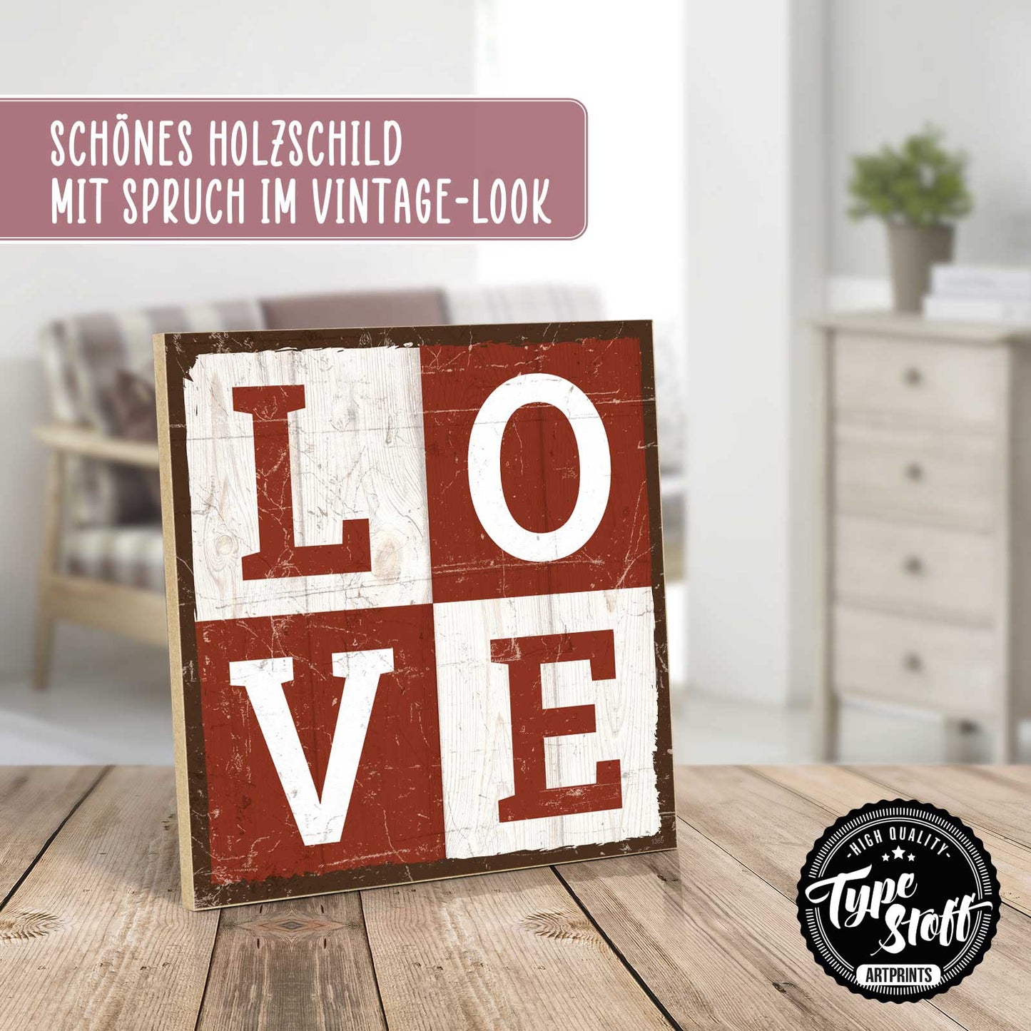 Holzschild mit Spruch - Liebe - love – HS-QN-01365