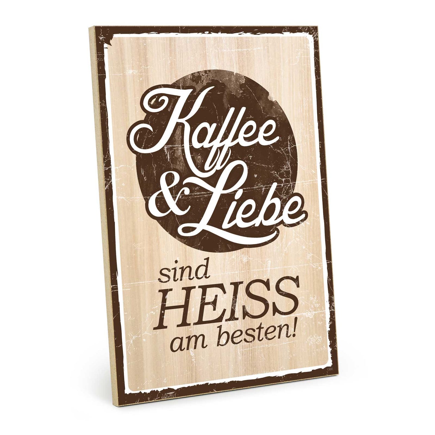 Holzschild mit Spruch - Kaffee und Liebe – HS-GH-01366