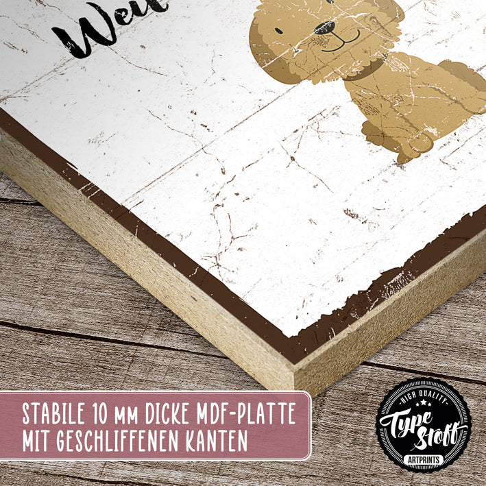 Holzschild mit Spruch - Aufwachen PUPSEN - HS-GH-01390