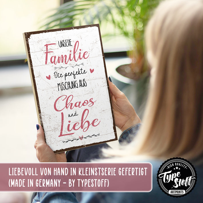 Holzschild mit Spruch - Unsere Familie - HS-GH-01435