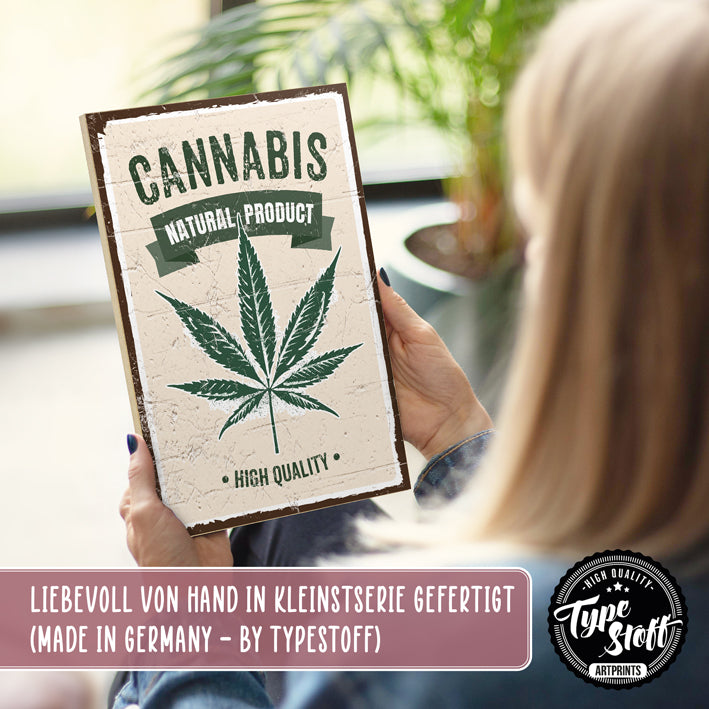 Holzschild mit Spruch - Cannabis - HS-GH-01445