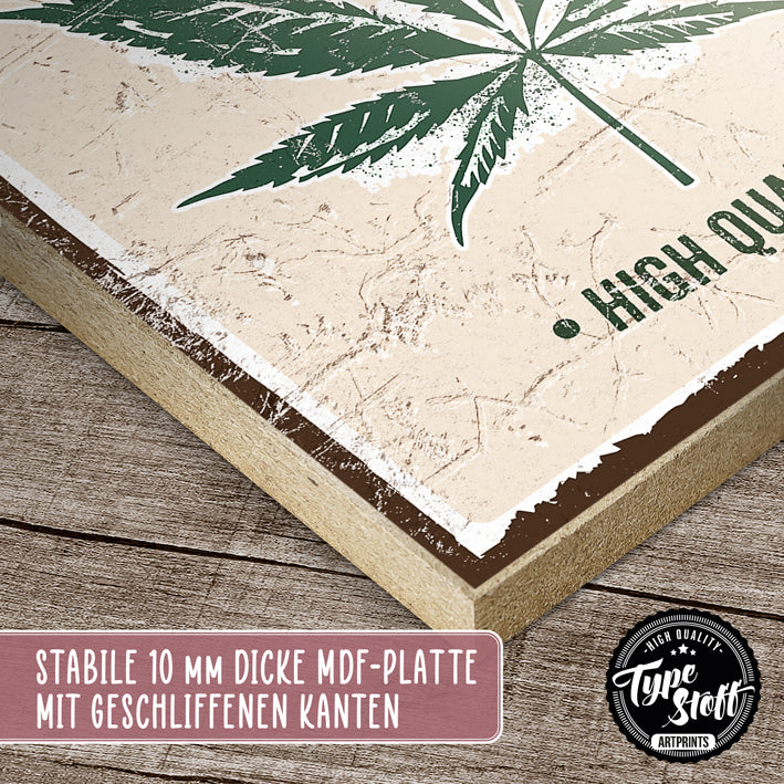 Holzschild mit Spruch - Cannabis - HS-GH-01445