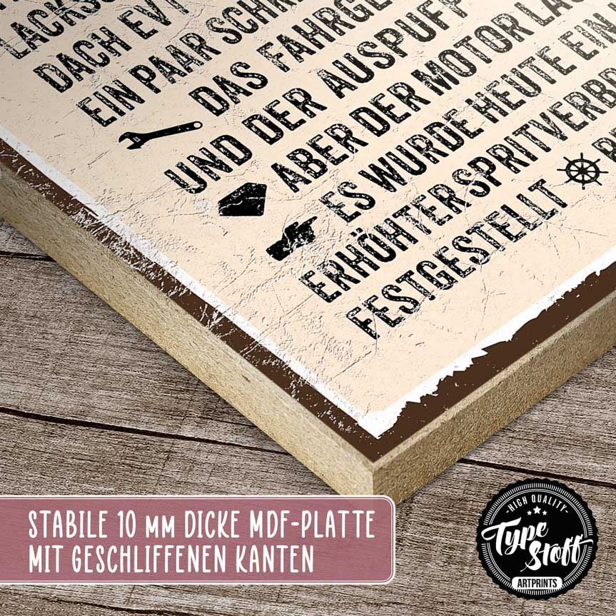 Holzschild mit Spruch - Hier wohnt ein Oldtimer 70 - HS-GH-01474