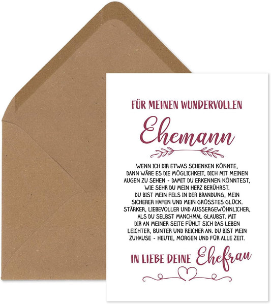 Einzelpostkarte - Für meinen wundervollen Ehemann - KP-01537